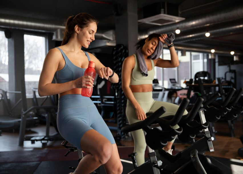 Занятие на велотренажерах